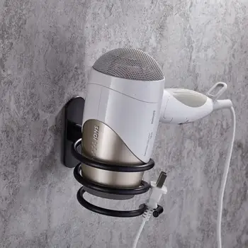 

None Hair Dryer Holder Wall Shelf Bathroom Mount Electric Rack Stylish Holder Bathroom Accessories Nail-Free Glue Installation