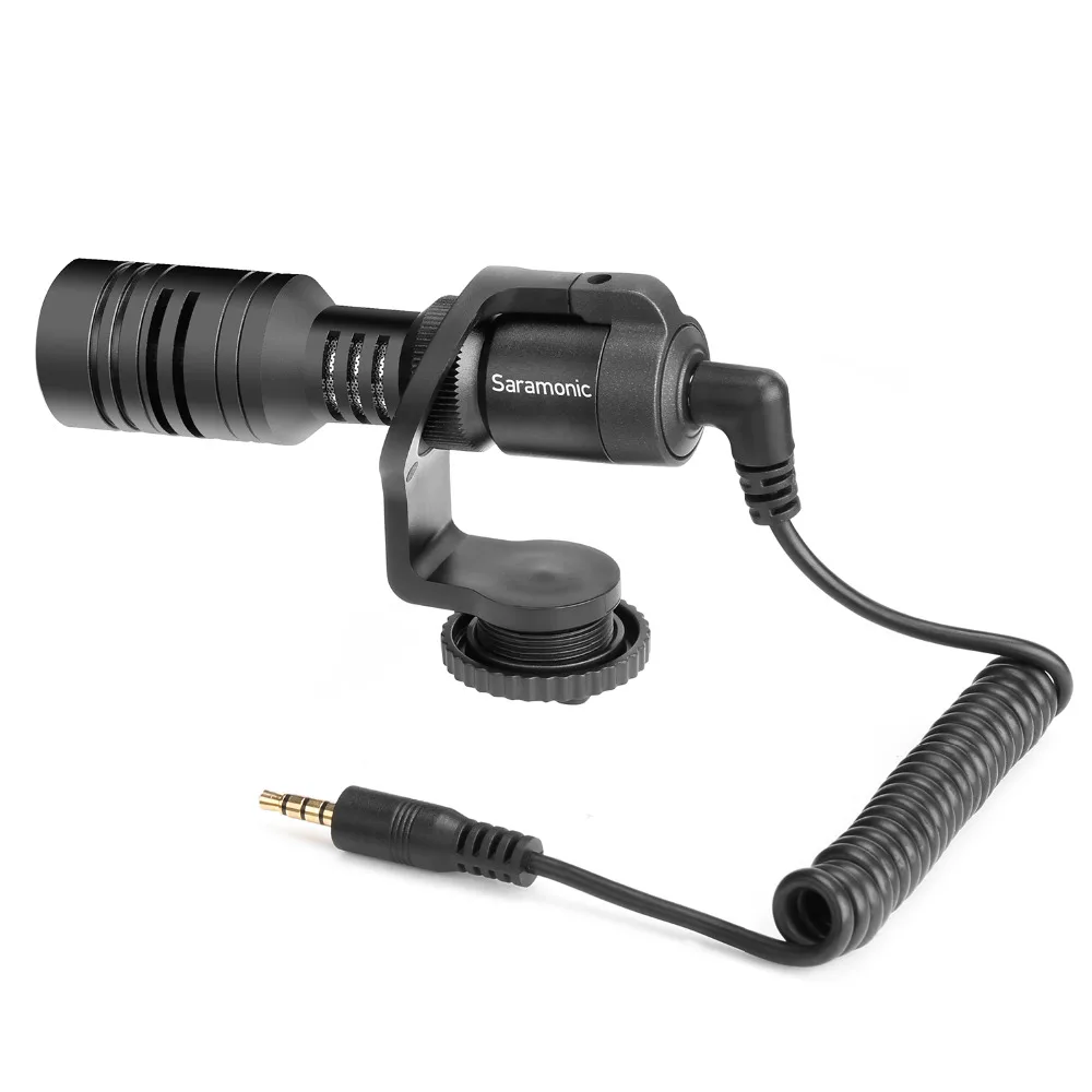 Новый конденсаторный микрофон Saramonic Vmic Mini Shotgun с кабелем TRS и TRRS для iPhone 8 plus 7 Android