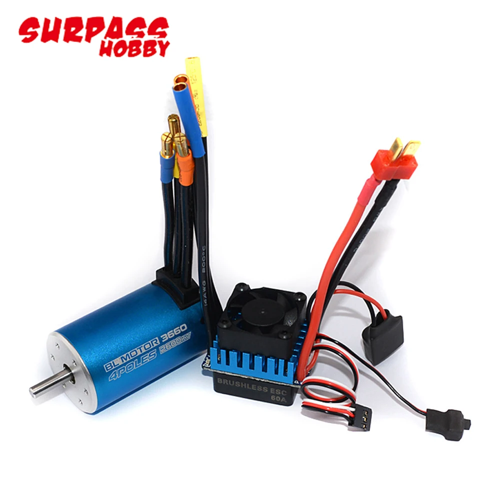 

2pcs/set RC 3660 3800KV 3100KV 2600KV Sensorless Brushless Motor with 60A ESC for 1/10 RC Rally Car