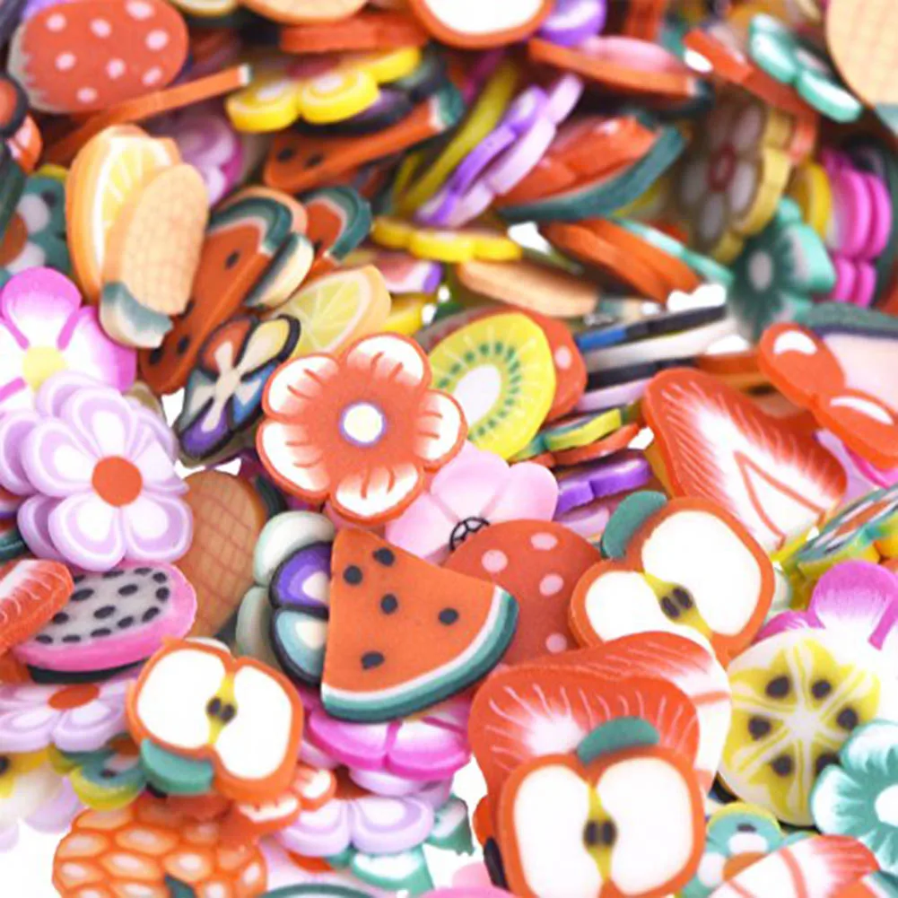1000pcs/pack Nail Art Fruit Slices Polymer Clay DIY Slice Decoration