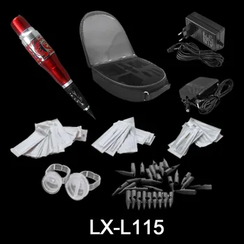 

Tattoo Machine Pen Kit Digital Permanent Makeup Eyebrow Lip Liner Microblading with Adapter Tattoo Needle Tips Ring Cup Kit Set