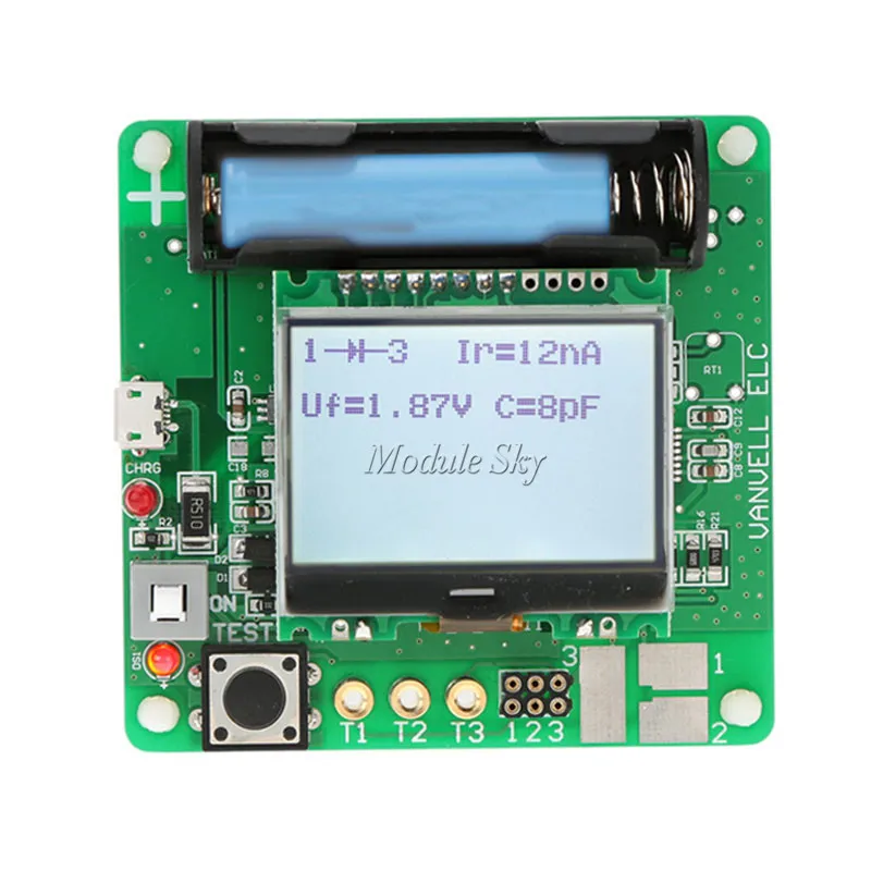 

LCR-T4 Mega328 M328 Multimetr Transistor Tester Multifunction Capacitance ESR Meter MOS PNP NPN LCR With Test Line
