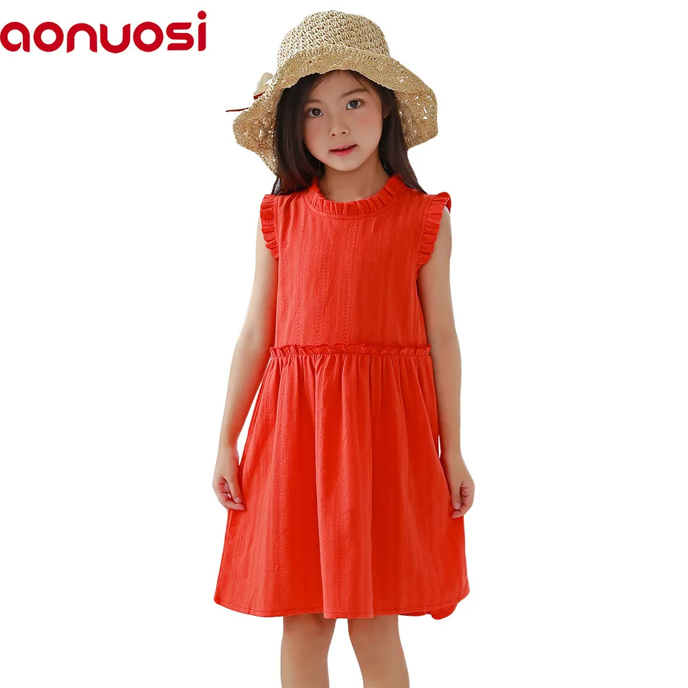 orange colour baby girl dress