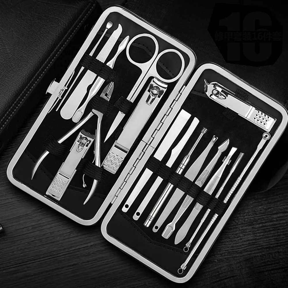 

1Set/16Pcs Good quality Professional Stainless Steel Nail Clippers Scissors Suit Set Kits Manicure Set x# dropship