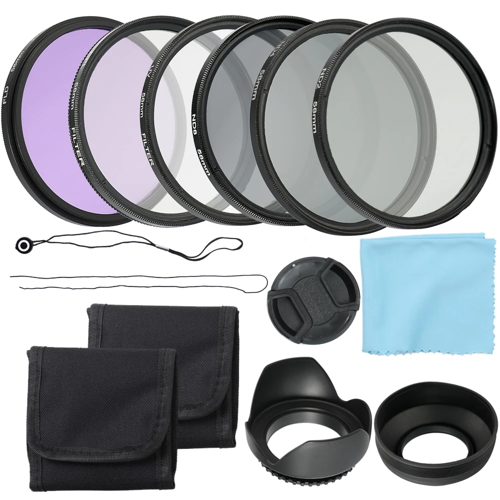 Professional 52mm 58mm DSLR Camera UV CPL FLD Lens Filters Kit Altura