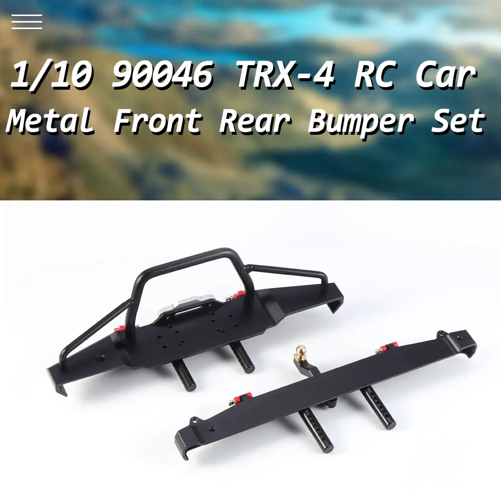 

Metal Front Rear Bumper with 4 Led Lights Hook Set for 1/10 SCX10II 90046 TRX-4 RC Off-road Crawler Model Spare Parts