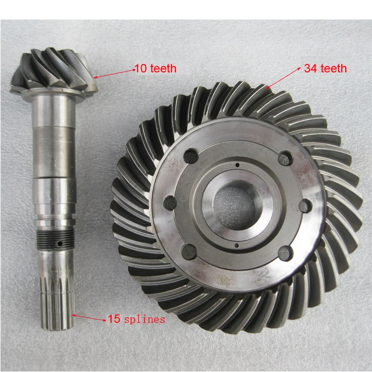 Dongfeng DF504 tractor parts, the set of spiral bevel gear with shaft, part number: ft250 te254 tractor the first shaft part number ft250 37 014