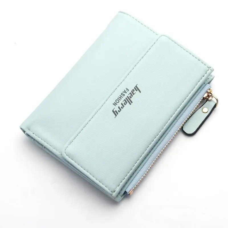 

Women PU Leather Wallet Letters Print Zipper & Clasp Coin Pocket Short Purse Clutch Small Wallets OH66