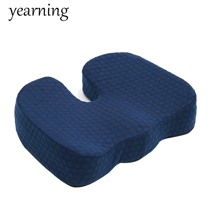 

Memory Foam Cushion Protect The Tailbone Hip Type Sitting Posture Use For Travel Office Solid Color Comfortable Cushion