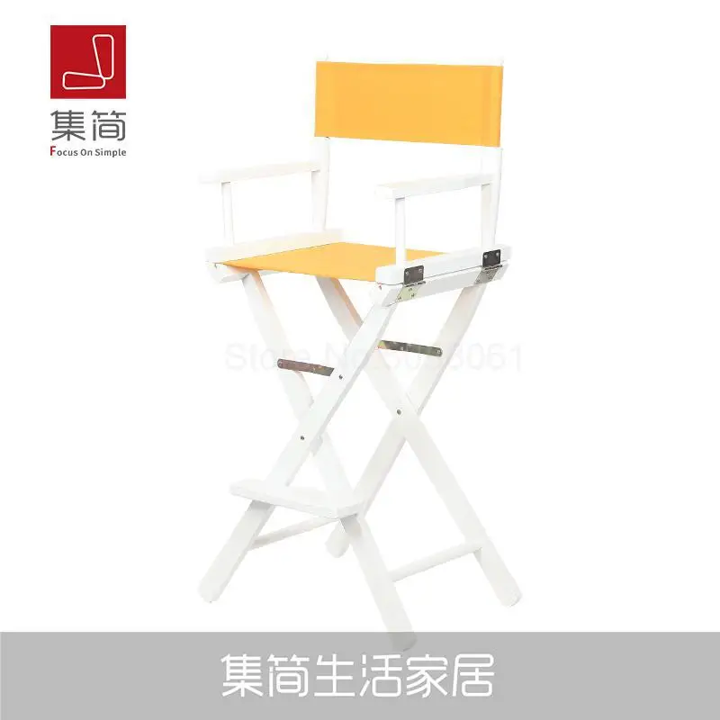 Складной стул из цельного дерева, высокий стул для макияжа, высокий стул для руководителя, барный стул, переносное кресло, Складной Холщовый Стул - Цвет: ml15