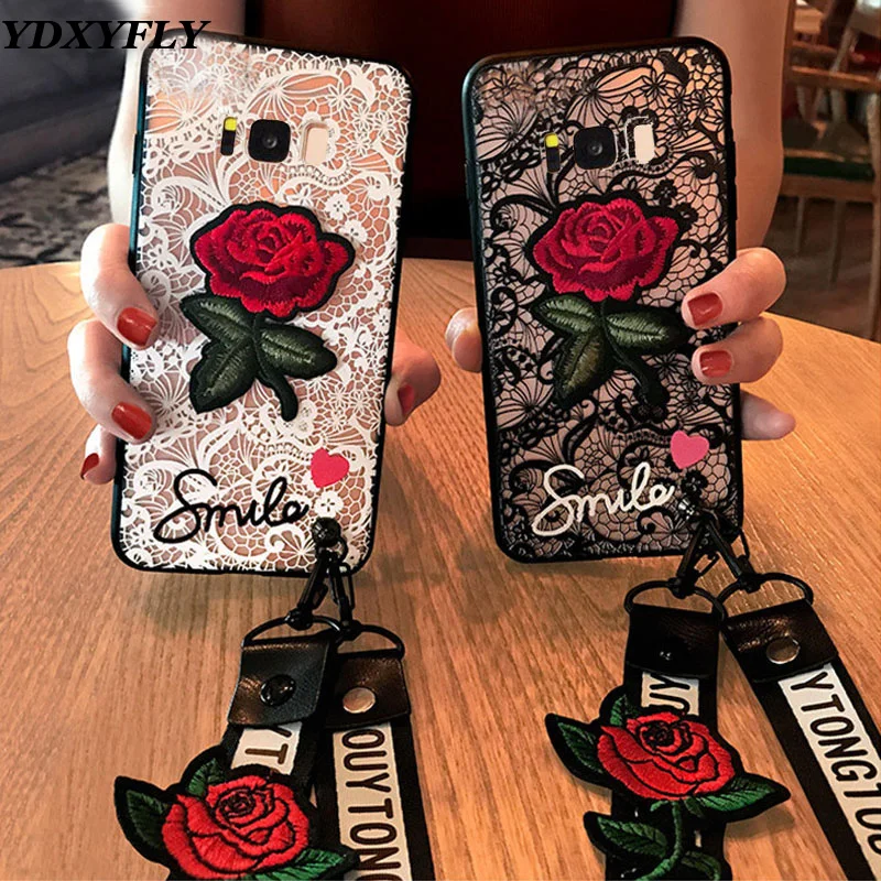 

For Samsung Galaxy S9 S8 Plus S6 S7 Edge Note8 5 J1 J3 J5 J7 A3 A5 A7 2017 2016 A8 Plus 2018 Case Rose Floral Back Cover Cases