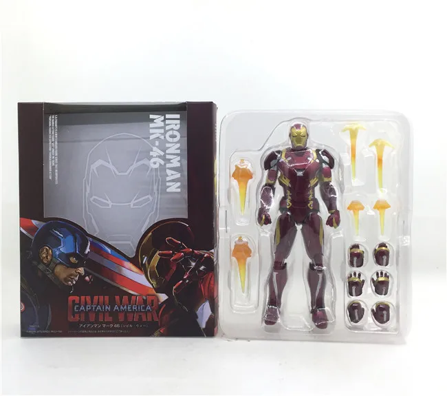 

Marvel Ironman MK46 Action Figures Super Hero Iron-Man Civil War Ver Model Toys 16cm