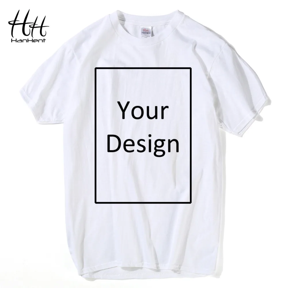 

HanHent Custom T shirts Men Cotton Short Sleeve Print T-shirt Wholesale Shirt Drop shipping Tee shirt