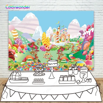 

Candyland Backdrop Fairy Tale Ice Cream Chocolate Photography Background Happy Birthday Party Baby Shower Photo Studio Props