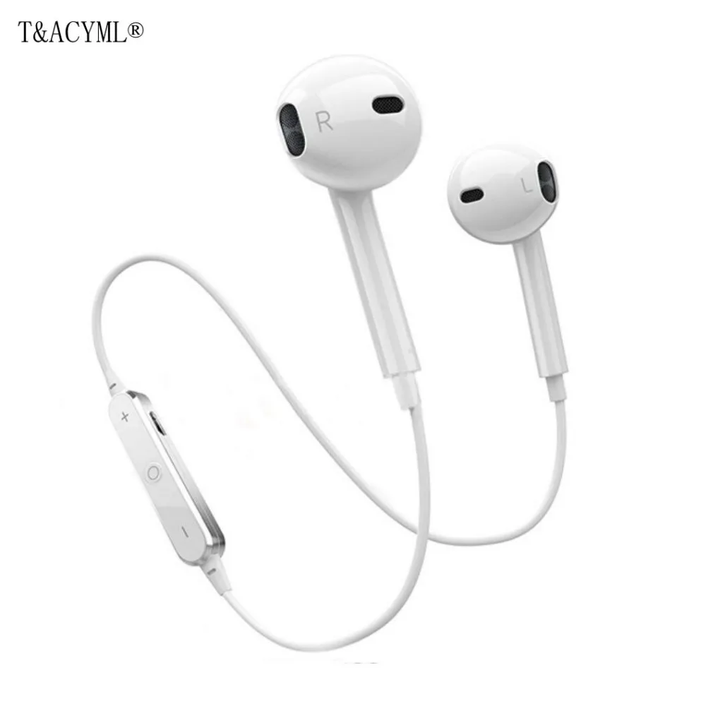 

T&ACYML S6 Bluetooth Headphone Wireless Earphone Sport Neckband noise cacelling headset with Mic Earbud For iPhone X Xiaomi