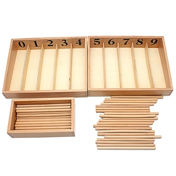 

Baby Toy Montessori Materials Mathematics Teaching Spindle Box With 45 Spindles Math Learning and Educational Spindle Rod Toys