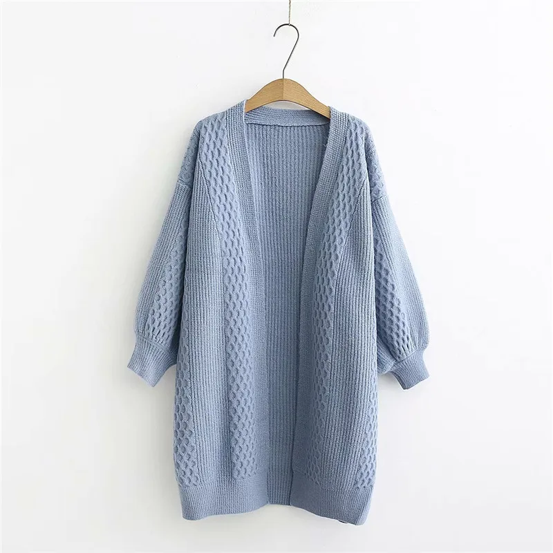 Women's Sexy Lantern Sleeve Open Stitch Loose Sweater-3