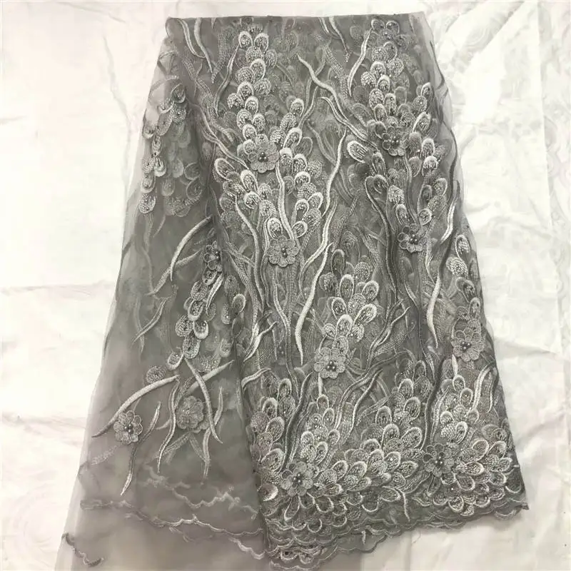 

MW!African Lace Fabric 2019 Embroidered Nigerian Laces Fabric High Quality French Tulle Lace Fabric For Women Dress ! P41406