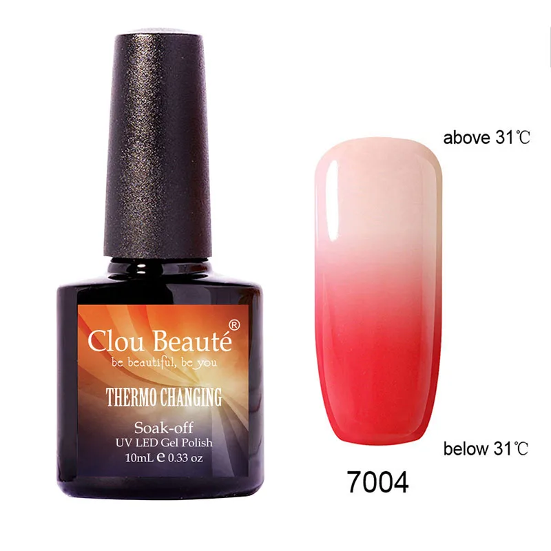 Clou Beaute термо меняющийся Гель-лак для ногтей замачиваемый УФ-Гель-лак для ногтей УФ/светодиодный температурный Гель-лак стойкий лак - Цвет: 7004