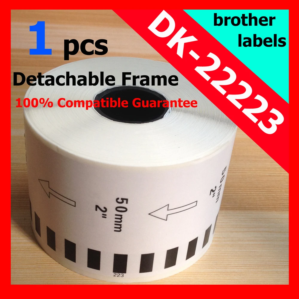 40X Rolls Бесплатная доставка Brother Совместимые Этикетки DK-22223 50x30.48 м Тепловой