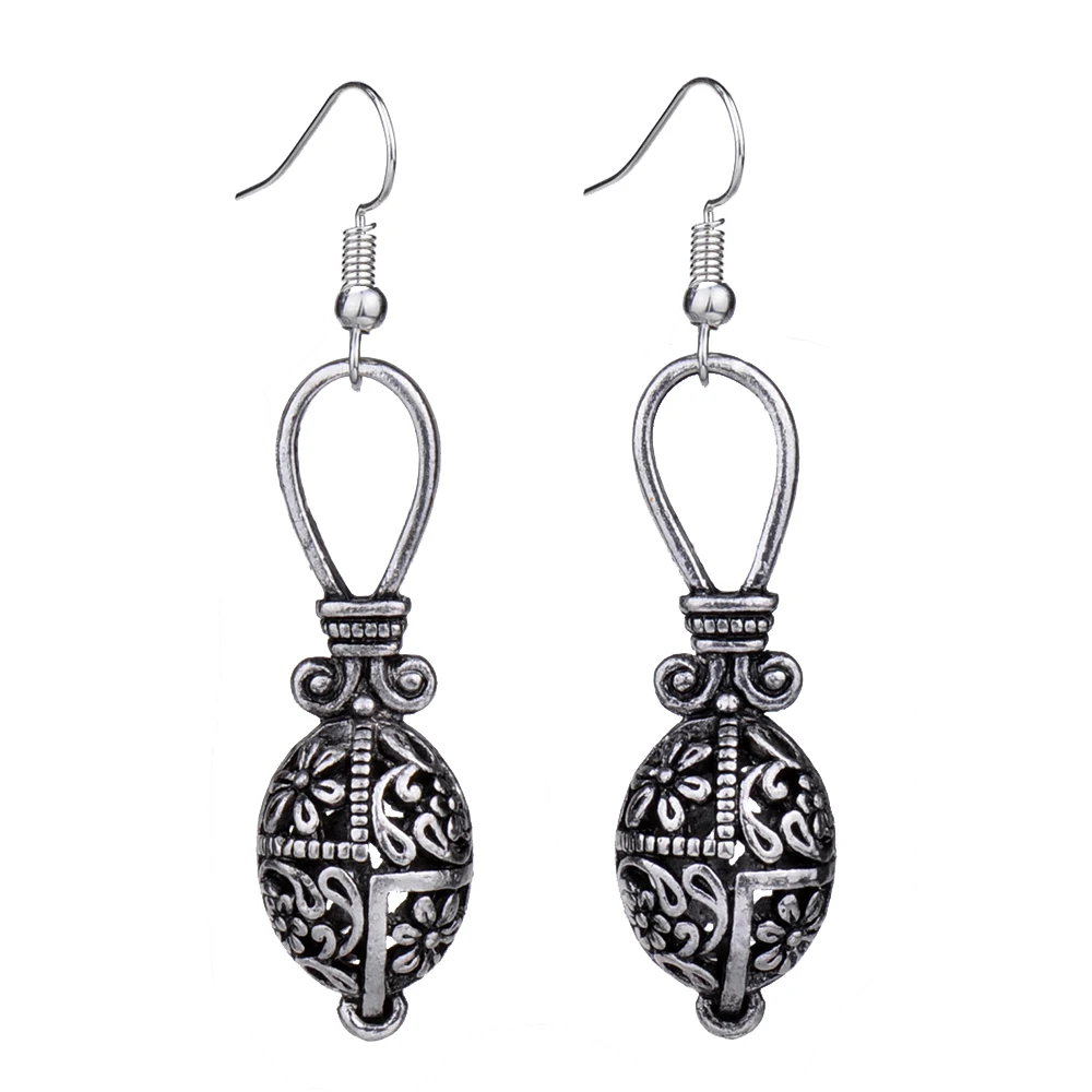 

MYTHIC AGE Retro Tibetan Silver Plated Hollow Flower Antique Vintage Earrings For Women Girls New Jewelry Bijouterie