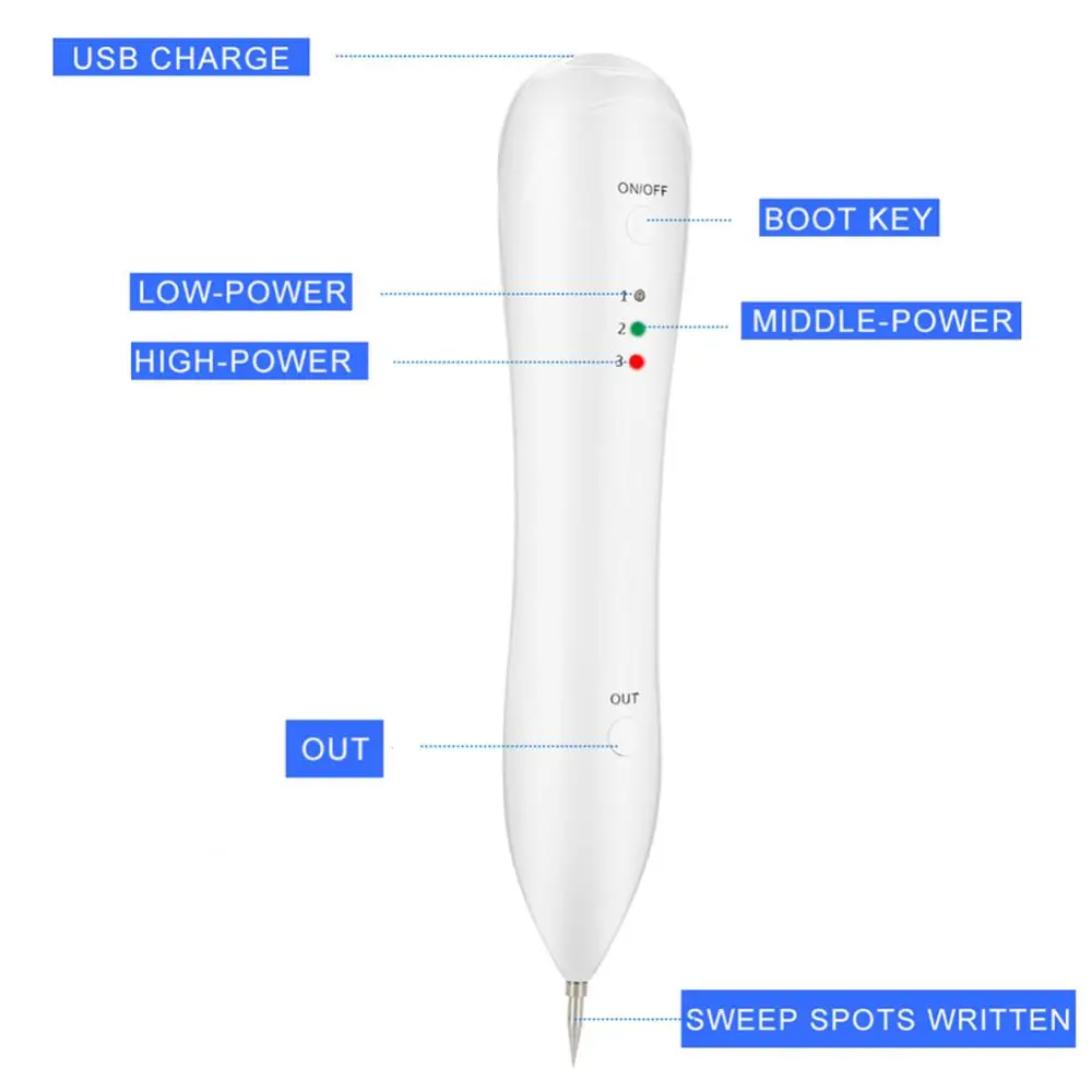 Электрическая машинка для удаления веснушек, Антивозрастная ручка для удаления веснушек, три уровня, регулируемое устройство для удаления пятен и татуировок