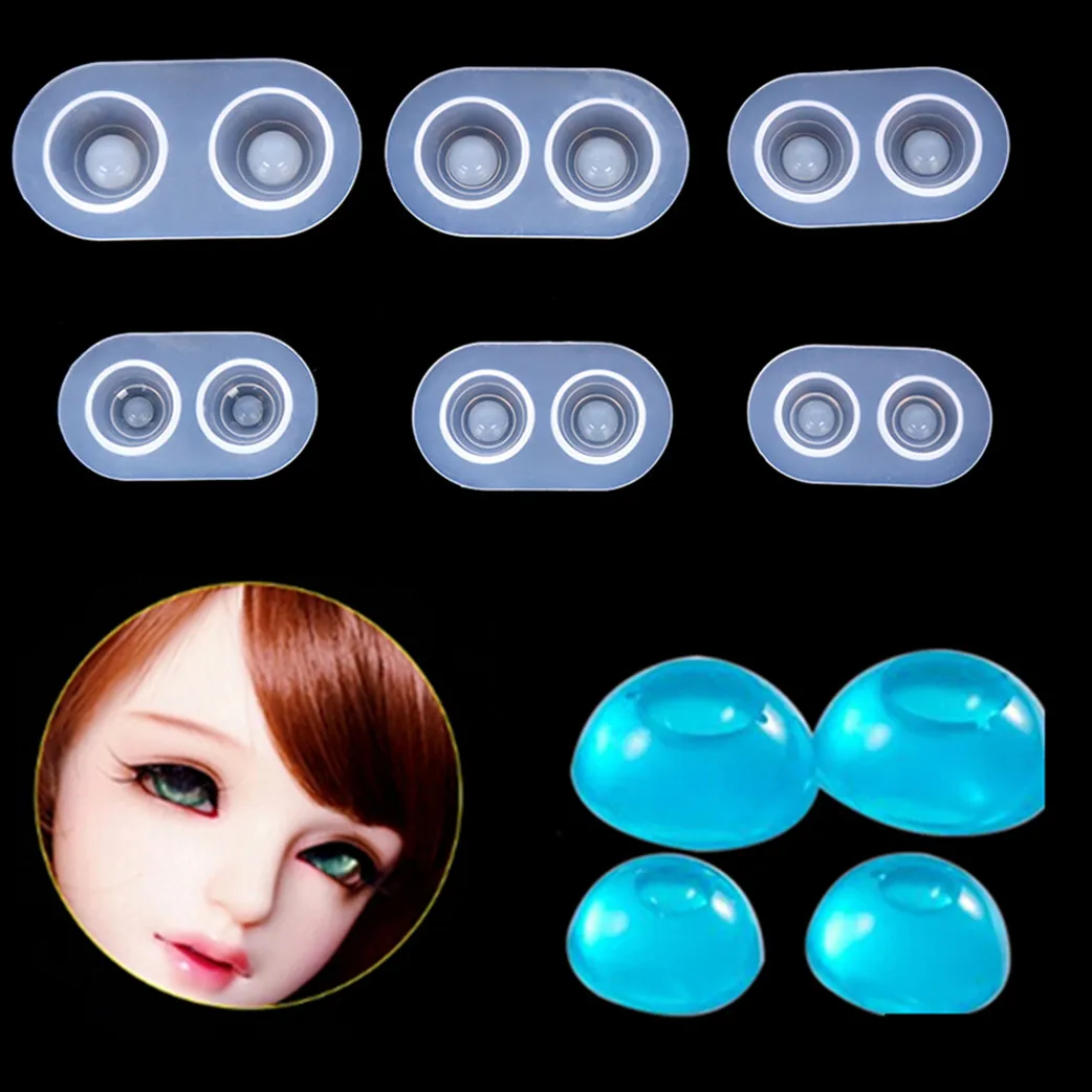 

6 Sizes/ Set Clear Handmade Doll Eyes Silicone Mold Resin Casting Moulds Base Pressure DIY Eye Materials