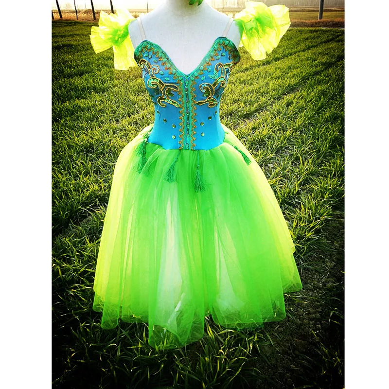 Buy Beautiful Green Lyrical Dress Ballet Dresses For