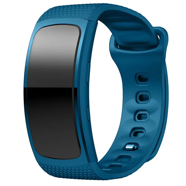 Браслет Роскошные спортивные силиконовые часы сменный ремешок на запястье, наручные часы для samsung gear Fit 2 Fit2 Smartwatch S L - Цвет: Deep blue