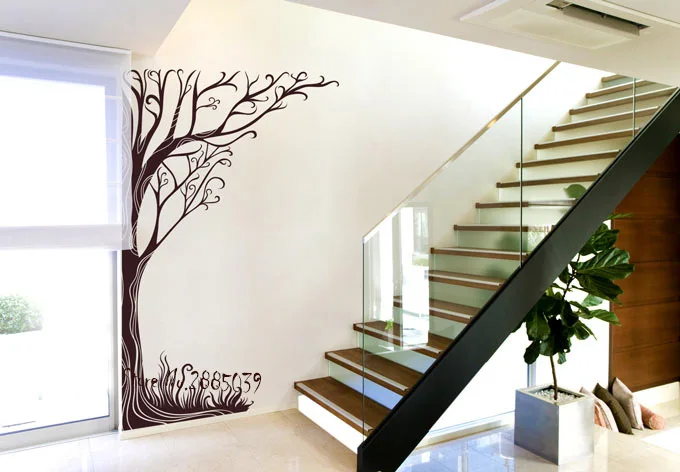Twine Corner Tree 2017 Hot Selling Wall Stickers Home Decor Living Room Self-Adhesive Vinyl Wall Decals Quotes Bedroom Art LA197 (2)