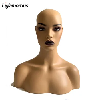 

New Realistic Female Mannequin Head Fiberglass Display Jewelry Hat Glasses Necklace Women head Mold Stand Torson Wig NO.38