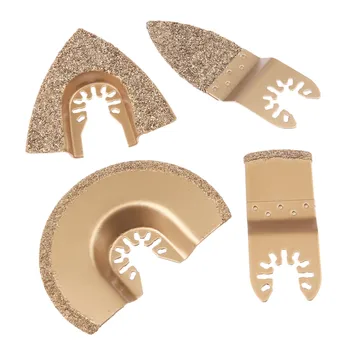 

DRELD 4Pcs Oscillating Multitool Wood Cutting Diamond Carbide Saw Blade Quick Release For Bosch Multimaster Renovator Power Tool