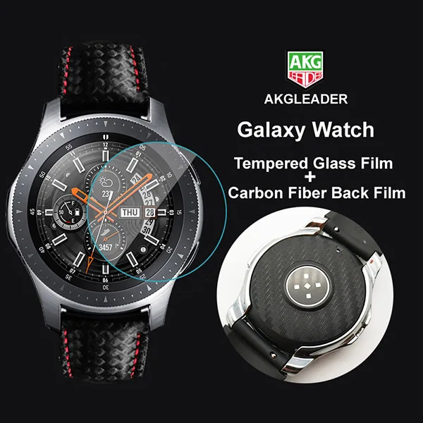 Для Galaxy Watch 42/46 мм пленка из закаленного стекла+ пленка из углеродного волокна для samsung Galaxy Watch Защитная пленка для экрана gear S3 - Цвет: Galaxy Watch 46mm