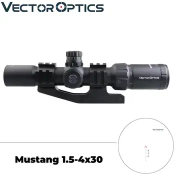 

Vector Optics Mustang 1.5-4x 30mm Compact Hunting Gun Riflescope Chevron Reticle Sight with Turret Lock Sys 20mm Picatinny Mount