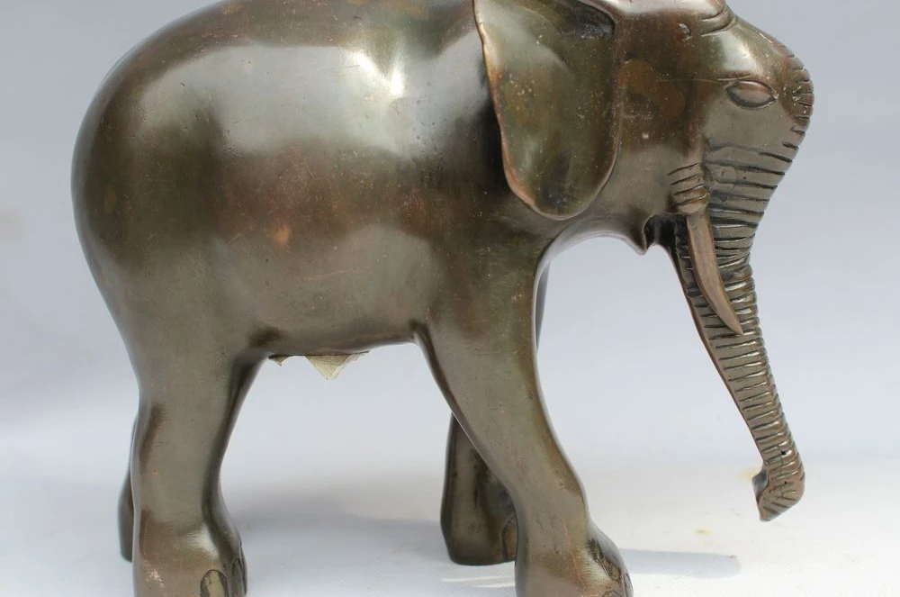 

6 China bronze Copper Feng Shui Auspicious Safety Peace Elephant sculpture