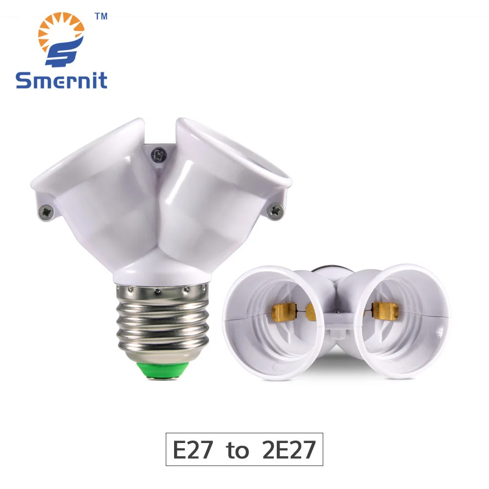 

E27 to 2 E27 LED Bulb Adaptor LED Light Socket Conversion Lamp Holder Converter Light Bulb Base Screw 2E27 Y Splitter Adapter