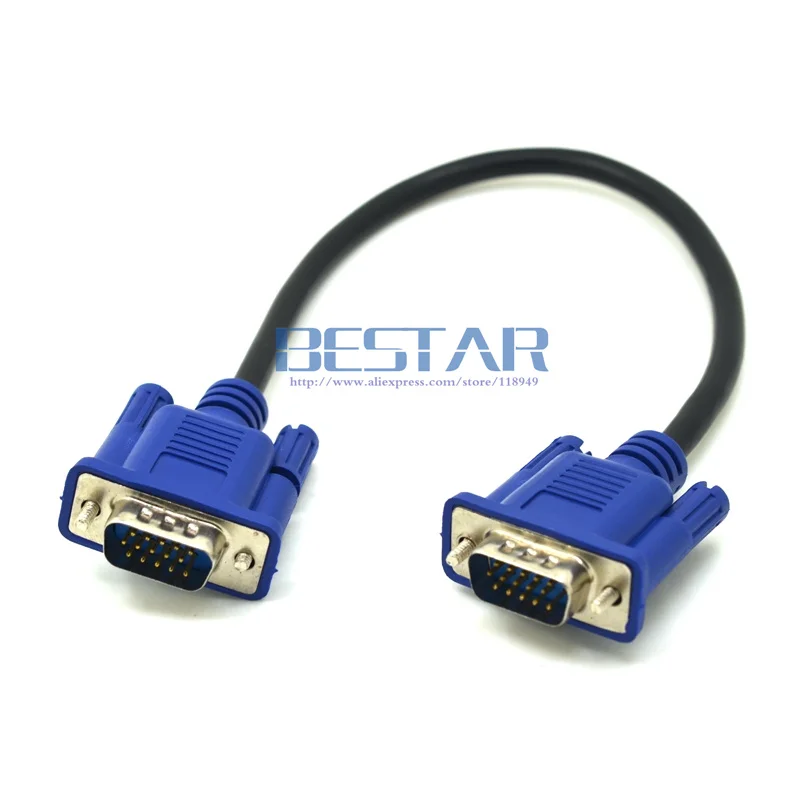 25cm/10" HD15Pin VGA D-Sub Short Video Cable Cord Male to Male M/M to Female and Female RGB Cable for Monitor