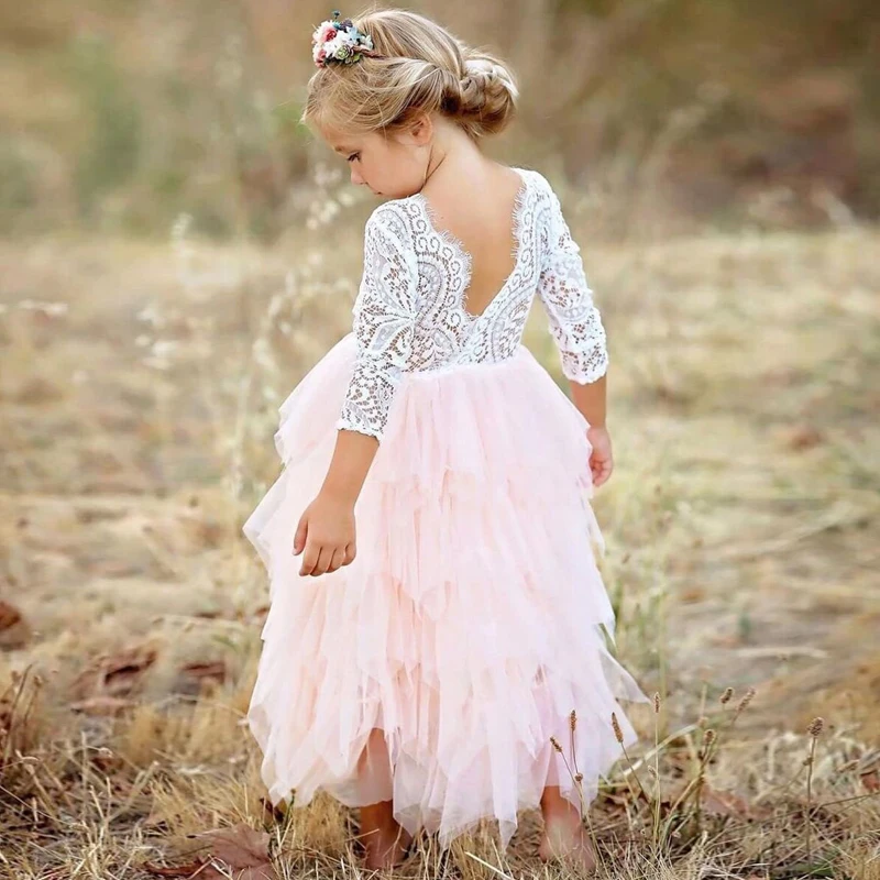 

Girls Summer Dress 2019 Brand Backless Teenage Party Unicorn Princess Dress Children Costume for Kids Clothes Pink 2-6T