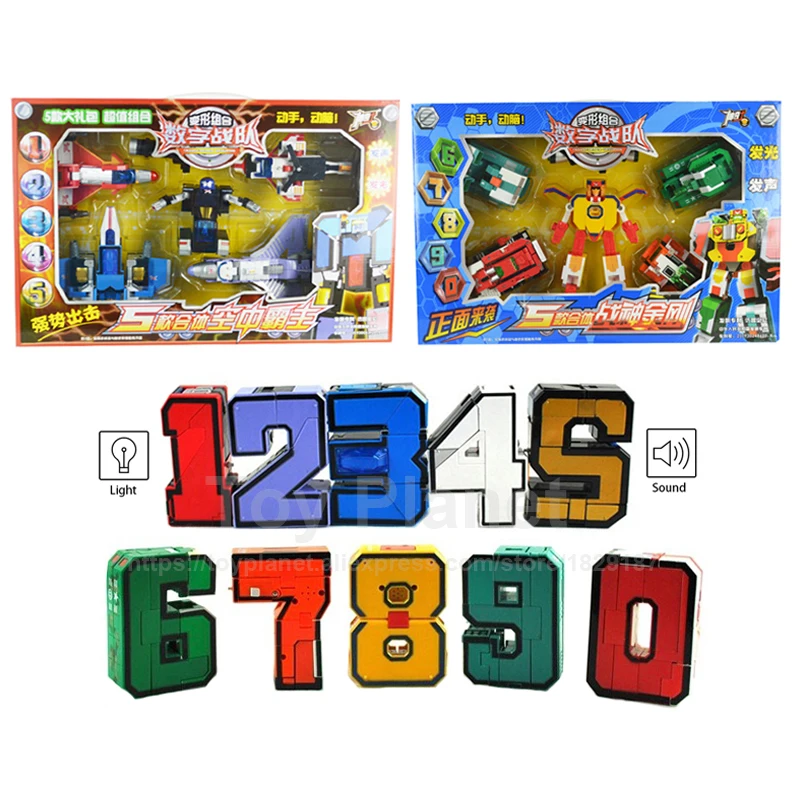 

Transform Magical Number Robots 12345-67890 Creative Assembling Toys Preschool Educational Hand Skill Action Figure Toy Set
