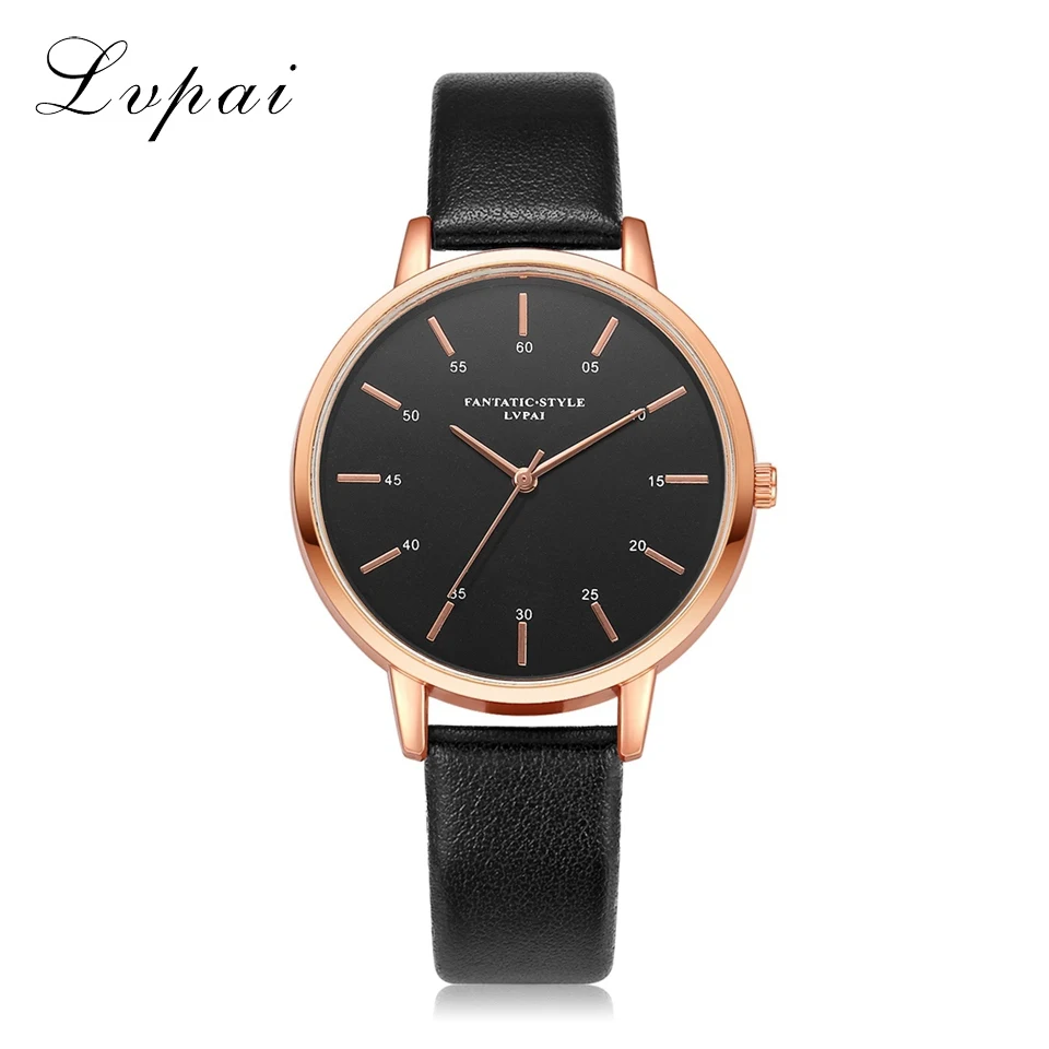 

Lvpai Newest Design Rose Gold Black Women Dress Watches Brand Luxury Round Fashion Popular Wristwatch Female Quartz Clock LP286