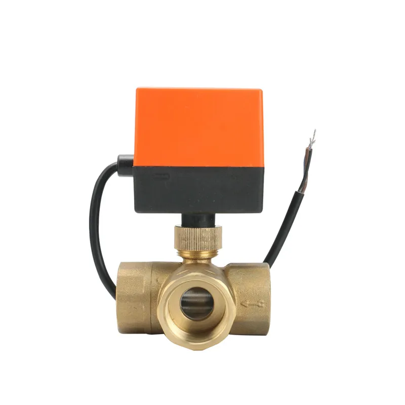 3 способа AC220V/24 V DC5V/12 V/24 V латунный моторизованный шаровой клапан электрический привод DN15-DN40 номинально открыть/закрыть