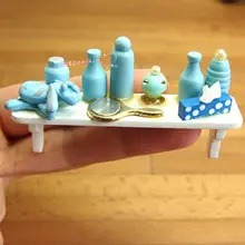 Кукольный домик миниатюрная 1:12 игрушка для ванной голубая детская полка для духов L7cm F4410C