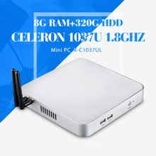 Мини настольных пк C1037U 8 г оперативной памяти 320 г HDD + wifi промышленных пк дешевые мини хозяева настольных пк Win 7 / 8 / 8.1 / Linux / XP
