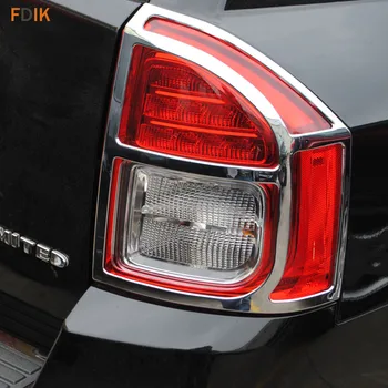 Koop 2 stks Chrome Achterlichten Licht Lamp Breed Moulding Trim Achterlicht Cover Protector Guards voor Jeep Compass 2011 2015