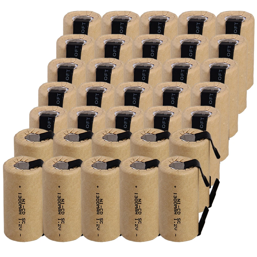 Реальная емкость 35 шт аккумулятор SC 1300 mah 1 2 V NICD SUBC батареи быстрая доставка в
