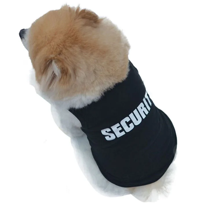 New Fashion Summer Cute Dog Pet Vest Cotton Puppy T Shirt SECURITY print doggy cloth clothing dress drop shipping on sale