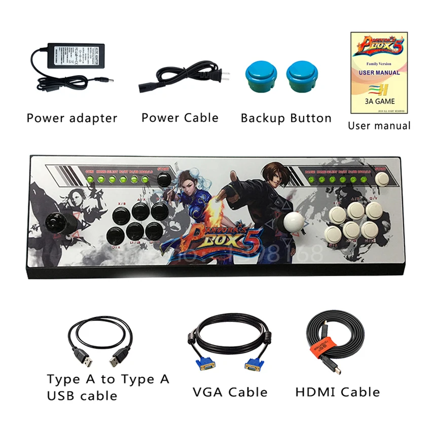Pandora Box 5 960 in 1 games joystick arcade 2 players console KOF Stickers Video game HDMI/VGA Video output For TV / PC