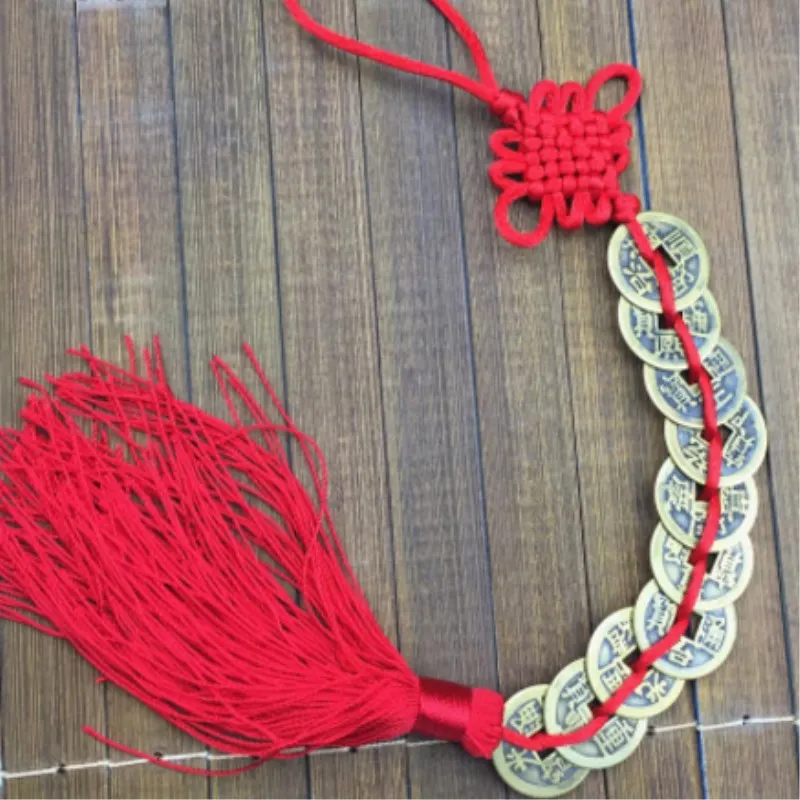 Chinese Knot Charm Ancient Copper Coins For Feng Shui Wealth Success