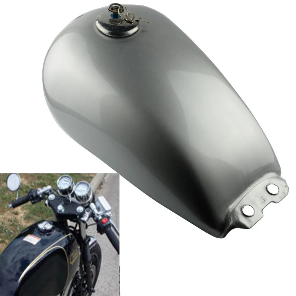 Серебряный галлон Cafe Racer Tank мотоциклетный винтажный топливный бак ретро для SUZUKI