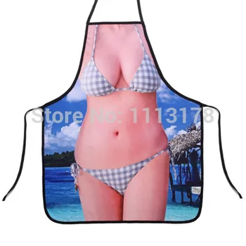 

Free shipping Sexy Charm Physical Ocean underwear Funny Apron -Spider-women Kitchen Apron - Bikini super women cooking apron
